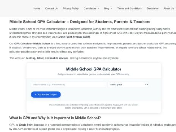 middleschoolgpacalculator.com