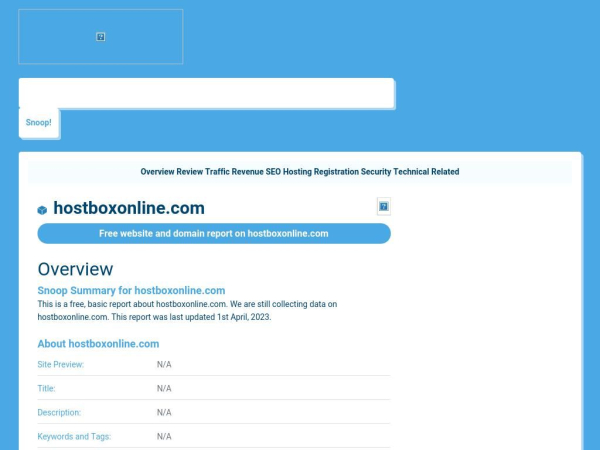 hostboxonline.com.w3snoop.com